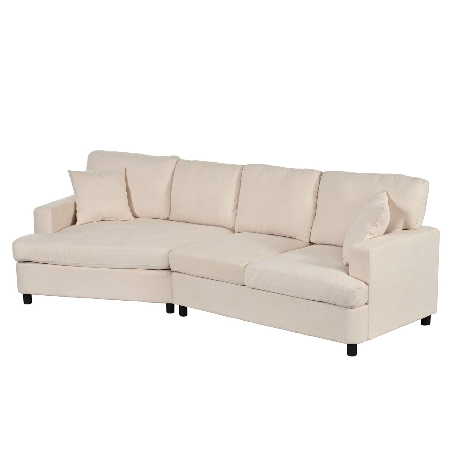 3 Seat Streamlined Sofa with Removable Back and Seat Cushions and 2