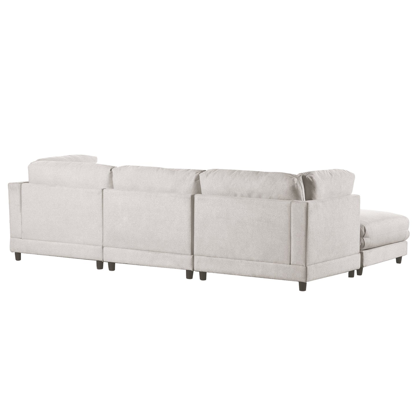 2 Pieces L shaped Sofa with Removable Ottomans and comfortable waist