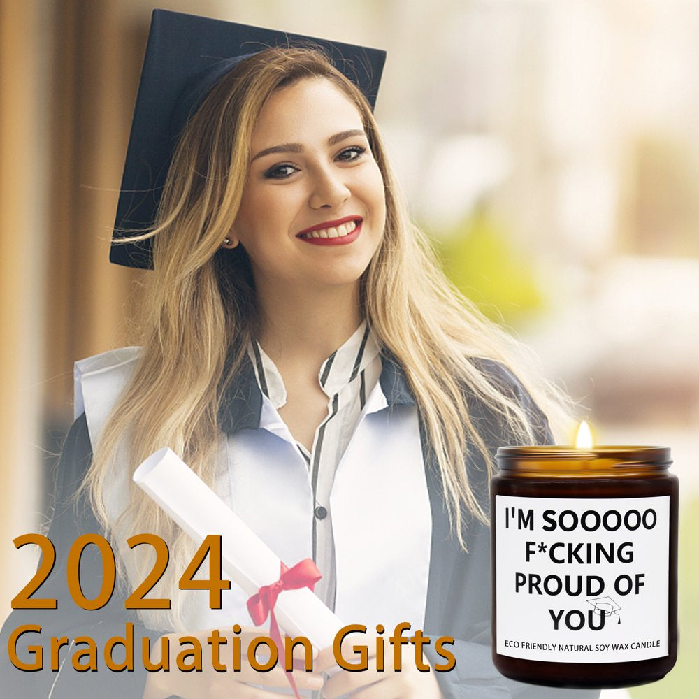 Graduation Gift for Her/Him, Sooooo Proud of You Graduation Candle Soy Wax Lavender Scented Candle for Party Decorations, High School College Grad Gift, Best Friend Gift, 15OZ, 100Hr Burn Time