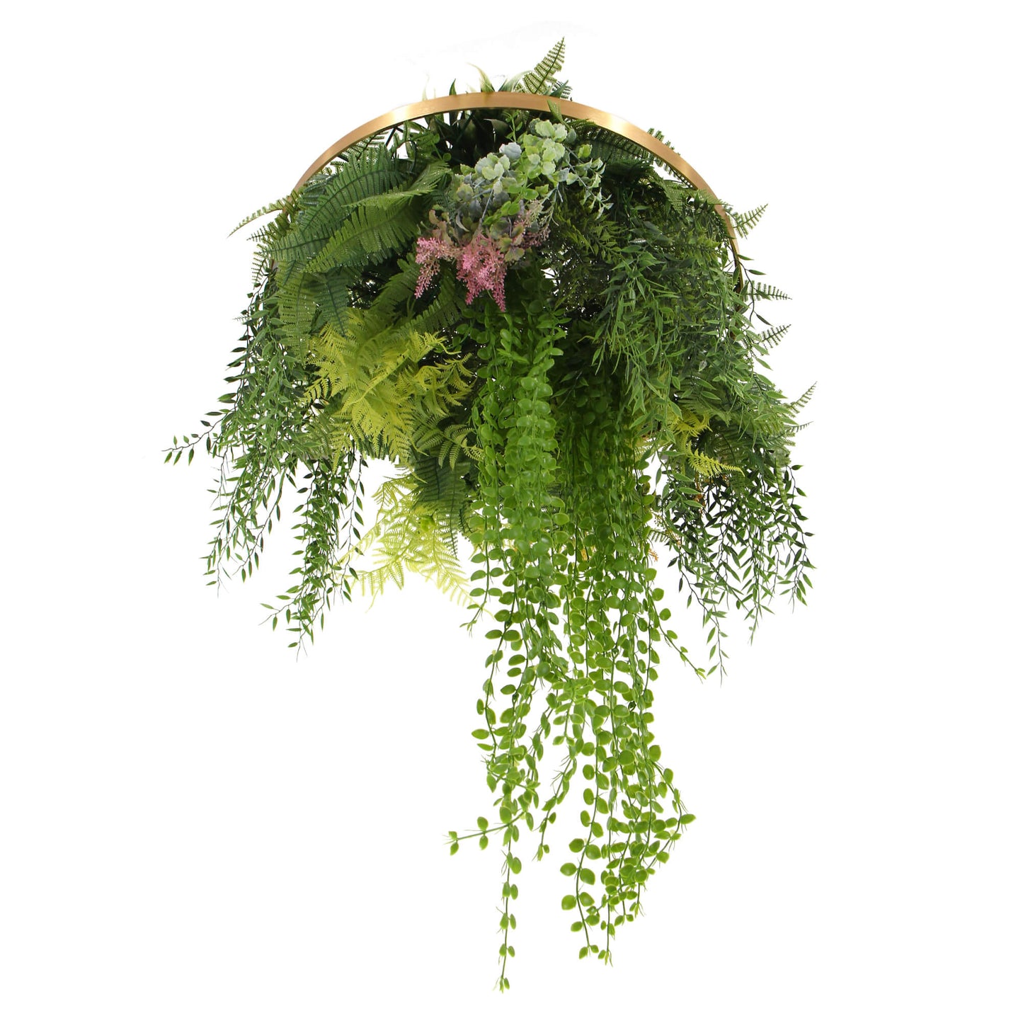 Imitation Gold Artificial Hanging Green Wall Disc 60cm (Limited Range)