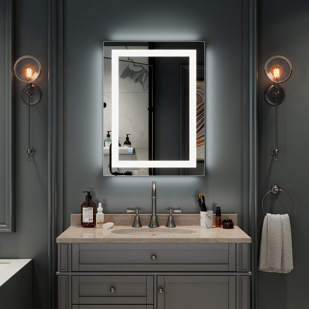 32"X24" LED Lighted Bathroom Wall Mounted Mirror Vanity or Bathroom Wall Hanging Rectangle Vertical Mirror,Anti Fog+Ip67 Waterproof