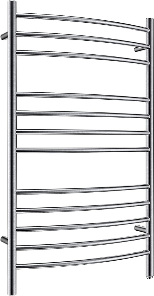 Towel Warmer Wall Mount Electric Plug-In/Hardwired Heated Towel Rack Brushed