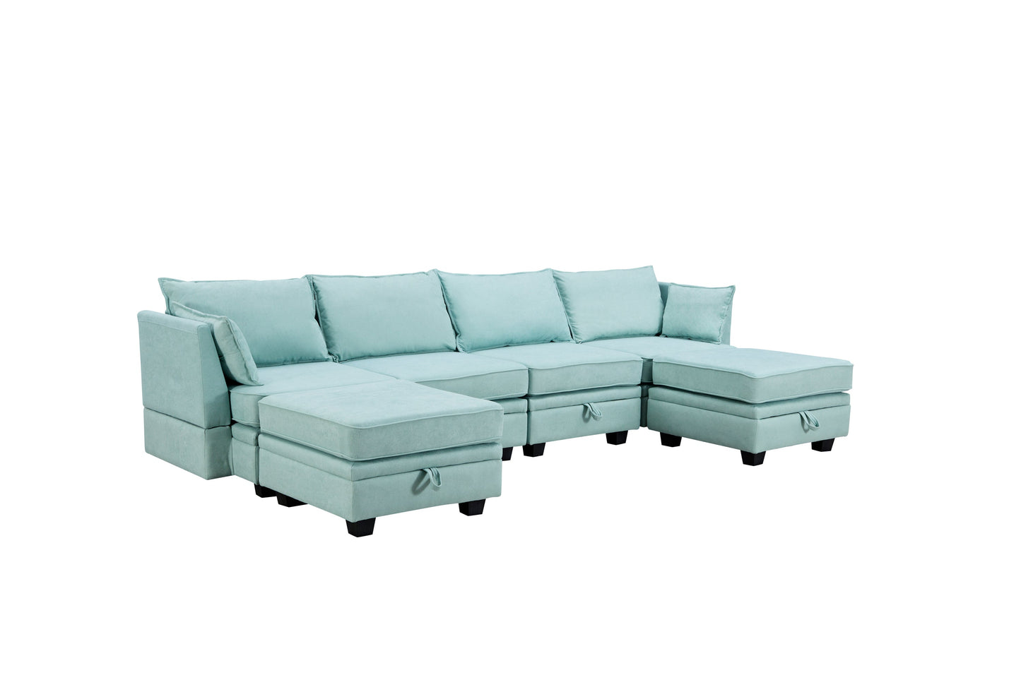 Modern Large U-Shape Modular Sectional Sofa,  Convertible Sofa Bed