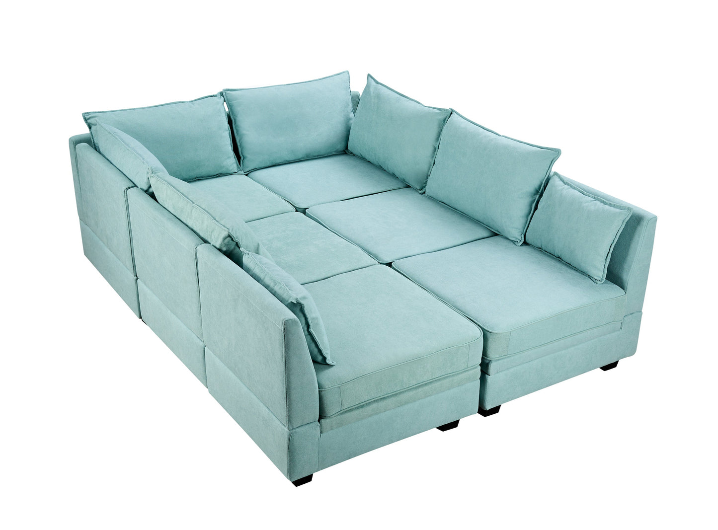 Modern Large U-Shape Modular Sectional Sofa, Convertible Sofa Bed with