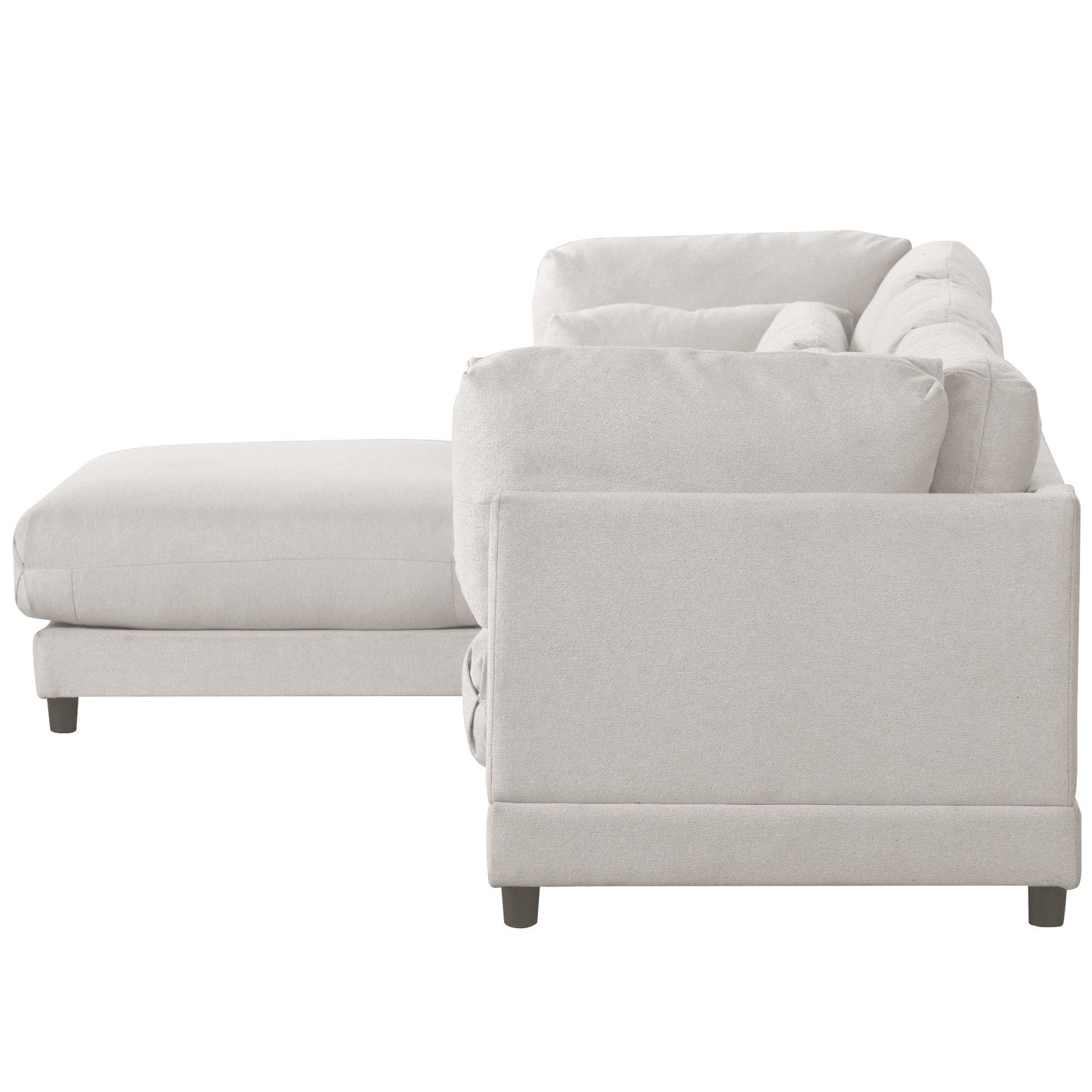 2 Pieces L shaped Sofa with Removable Ottomans and comfortable waist