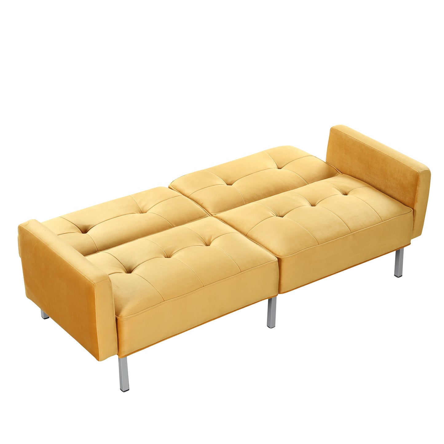 Linen Upholstered Modern Convertible Folding Futon Sofa Bed for