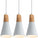 3 Pack White Wood Pendant Lighting for Kitchen Island Nordic Pendant Light Minimalist Hanging Light for Dining Room Kitchen Sink Bar Bedroom