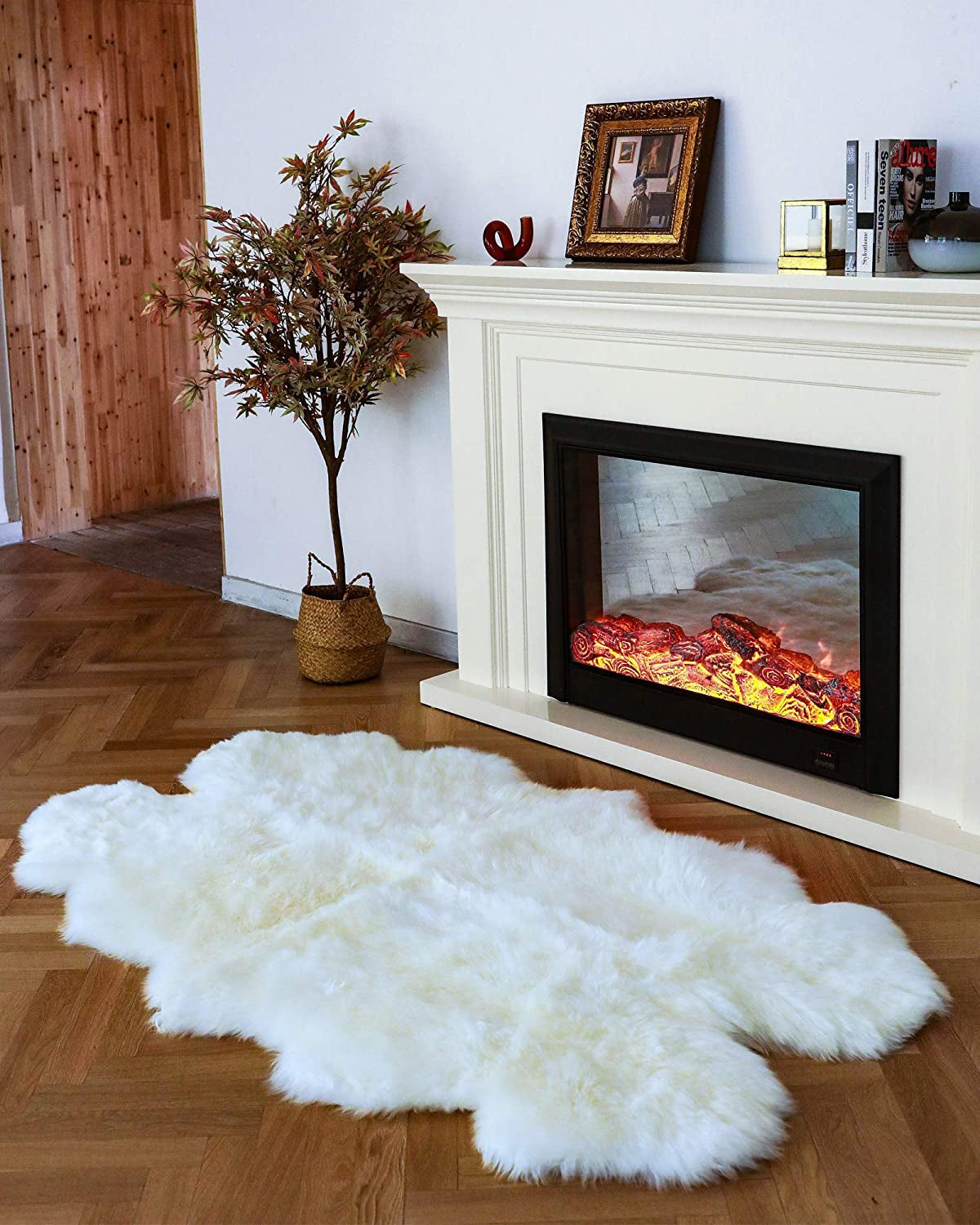 Authentic New Zealand Sheepskin Area Rug, Versatile Fluffy Wool Cover in Multiple Sizes, Perfect for Bedrooms, Living Rooms, Chair Covers, or Motorcycle Seats