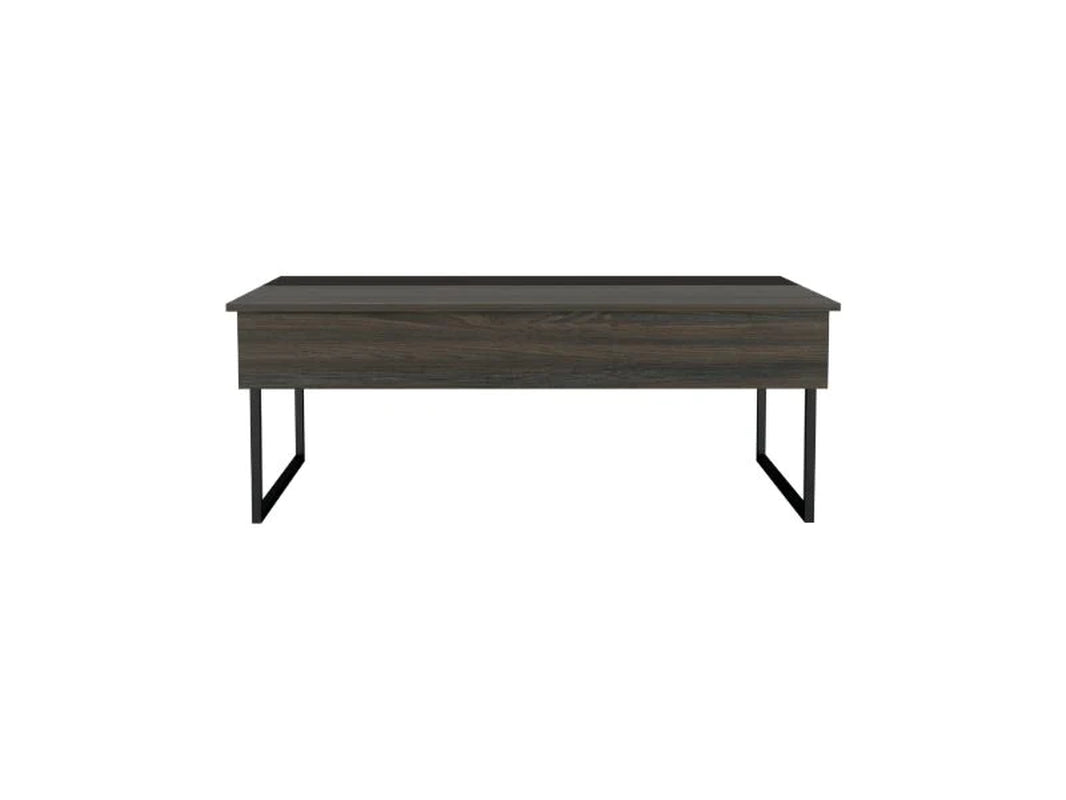 Lift Top Coffee Table Wuzz, Two Legs, Two Shelves, Carbon Espresso / Black Wengue Finish