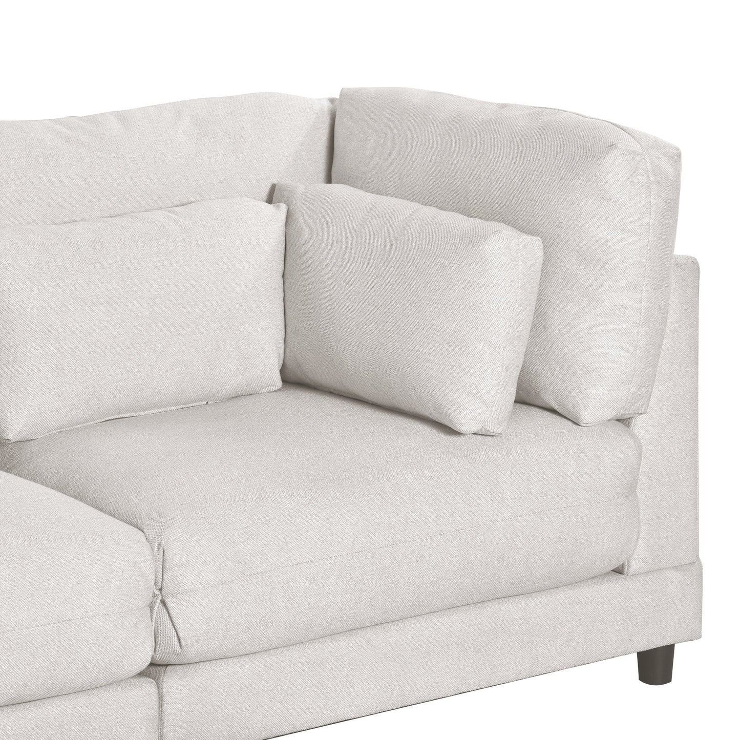 2 Pieces L shaped Sofa with Removable Ottomans and comfortable waist