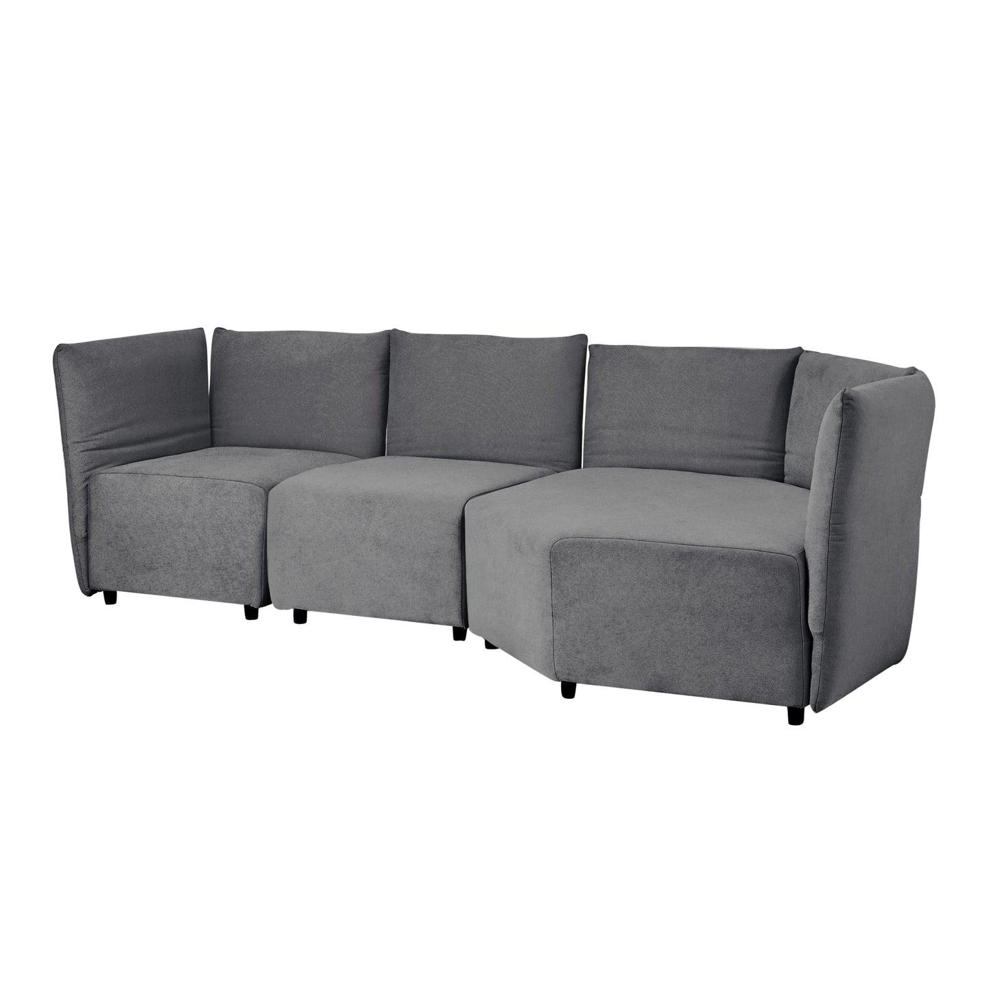 Stylish Sofa Set with Polyester Upholstery with Adjustable Back with