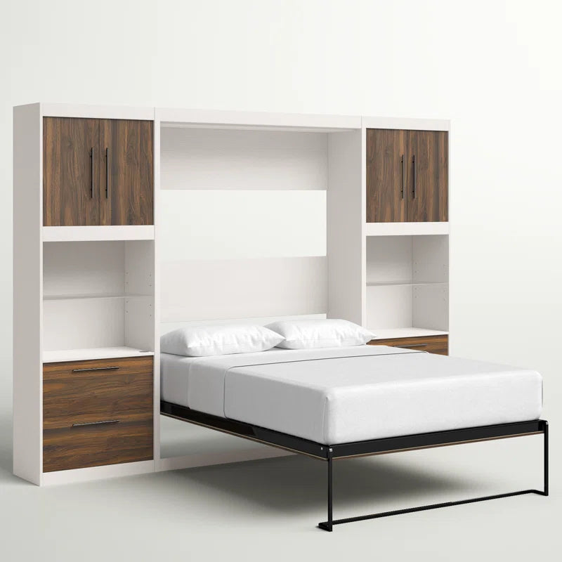 Tapaktuan Murphy Bed with Side Storage Cabinets