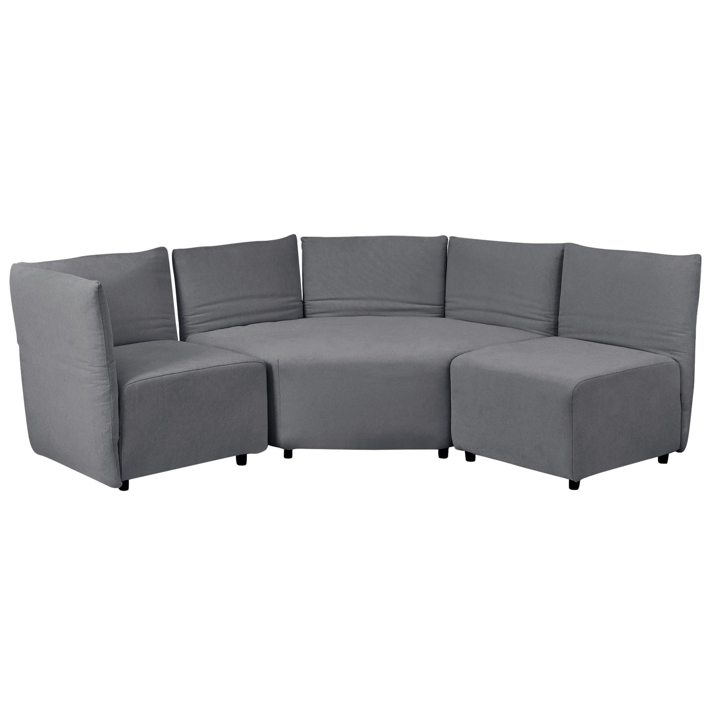 Stylish Sofa Set with Polyester Upholstery with Adjustable Back with