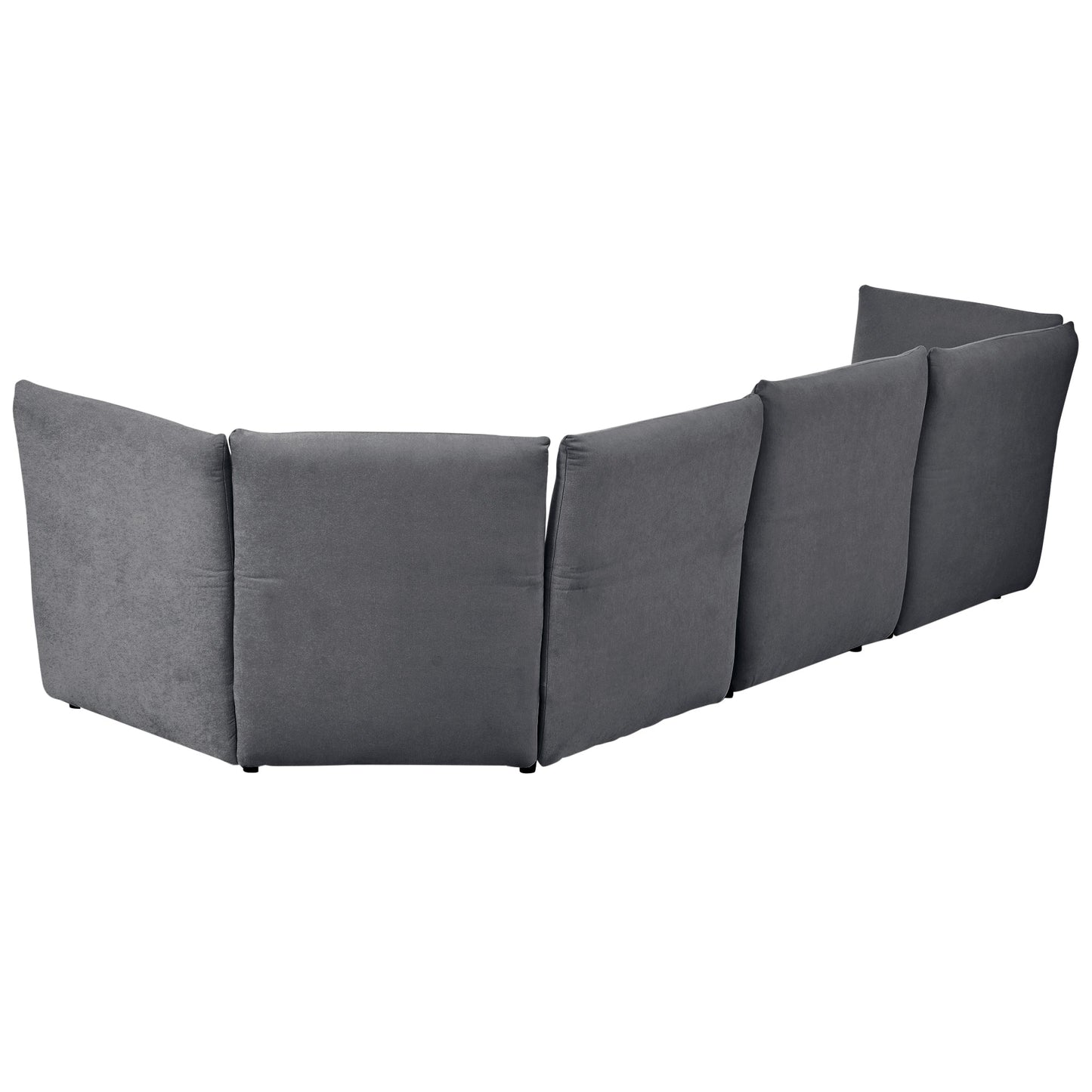 Stylish Sofa Set with Polyester Upholstery with Adjustable Back with