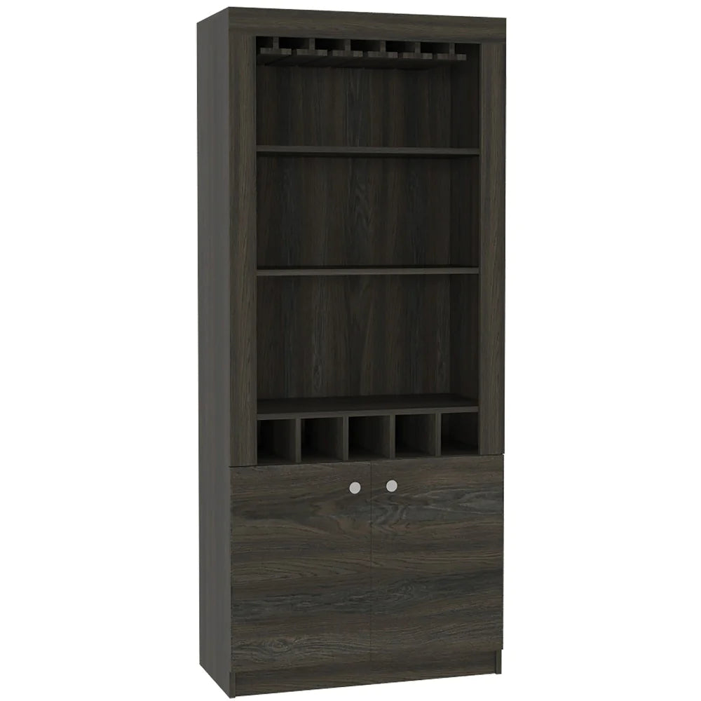 Bar Cabinet Margarita, Five Wine Cubbies, Carbon Espresso Finish