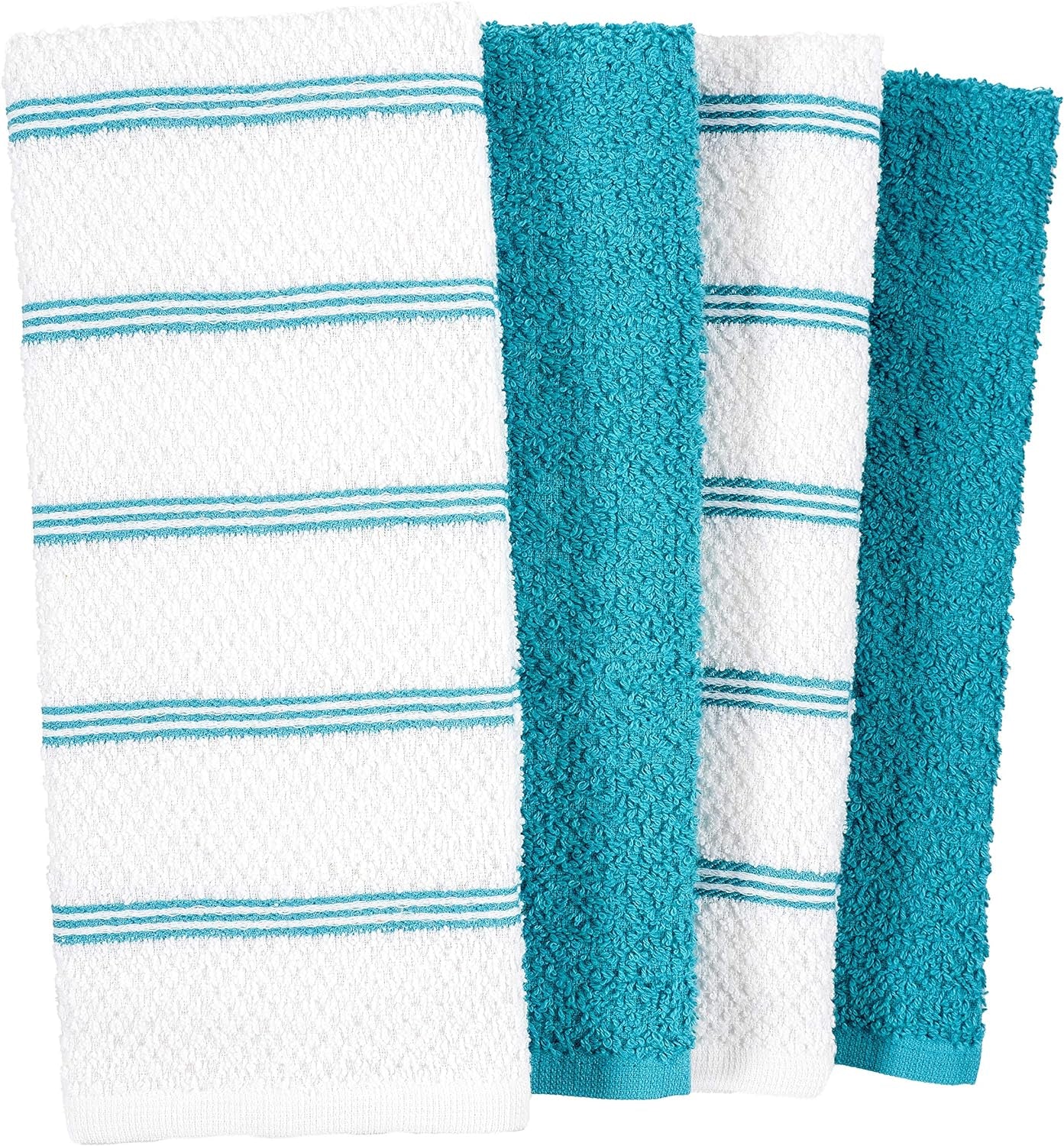 Pantry Set of 8 Piedmont Kitchen Towels | Set of 8, 16X26 Inches | Ultra Absorbent Terry Cloth Dish Towels - Dark Gray (Teal, Kitchen Towel 16X26)