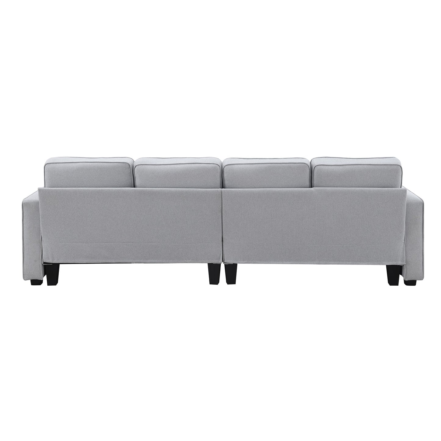 104" 4-Seater Modern Linen Fabric Sofa with Armrest Pockets and 4