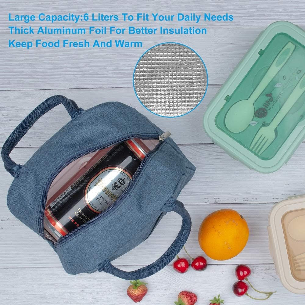 Bento Boxes for Adults, 1100 ML Bento Lunch Box for Kids Childrens with Utensils, Insulated Lunch Bag, Durable for On-The-Go Meal, Bpa-Free and Food-Safe Materials(Khaki with Bag)