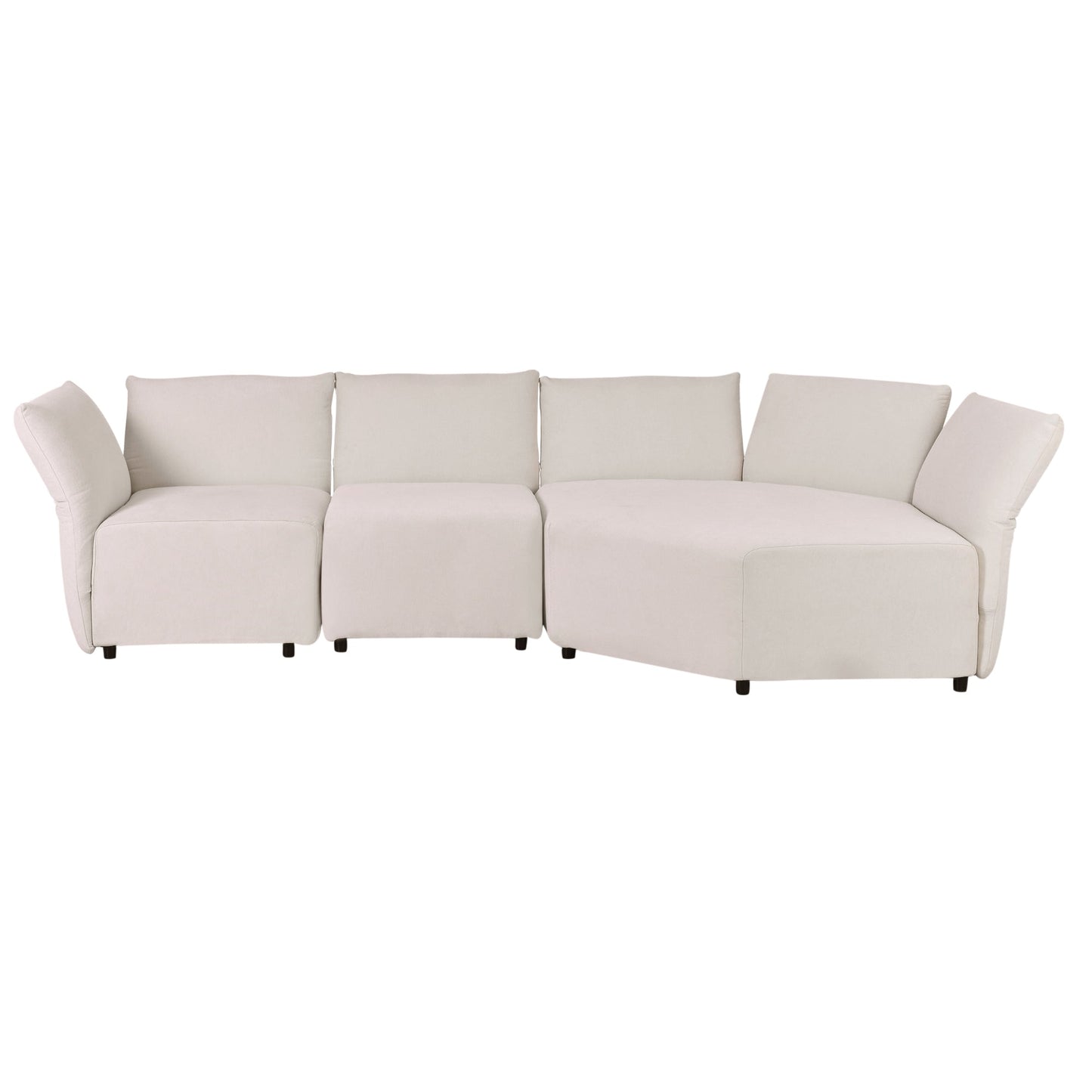 Stylish Sofa Set with Polyester Upholstery with Adjustable Back with