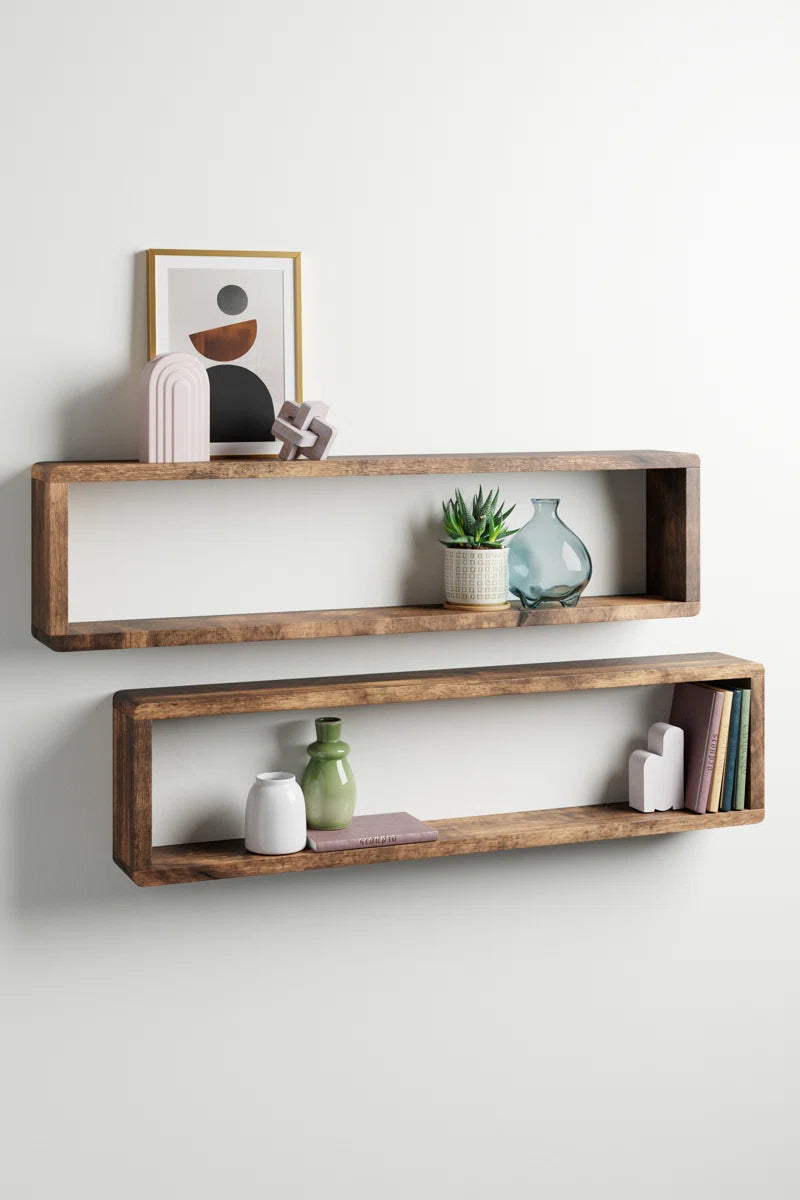 Abbott 2 Piece Alder Solid Wood Floating Shelf