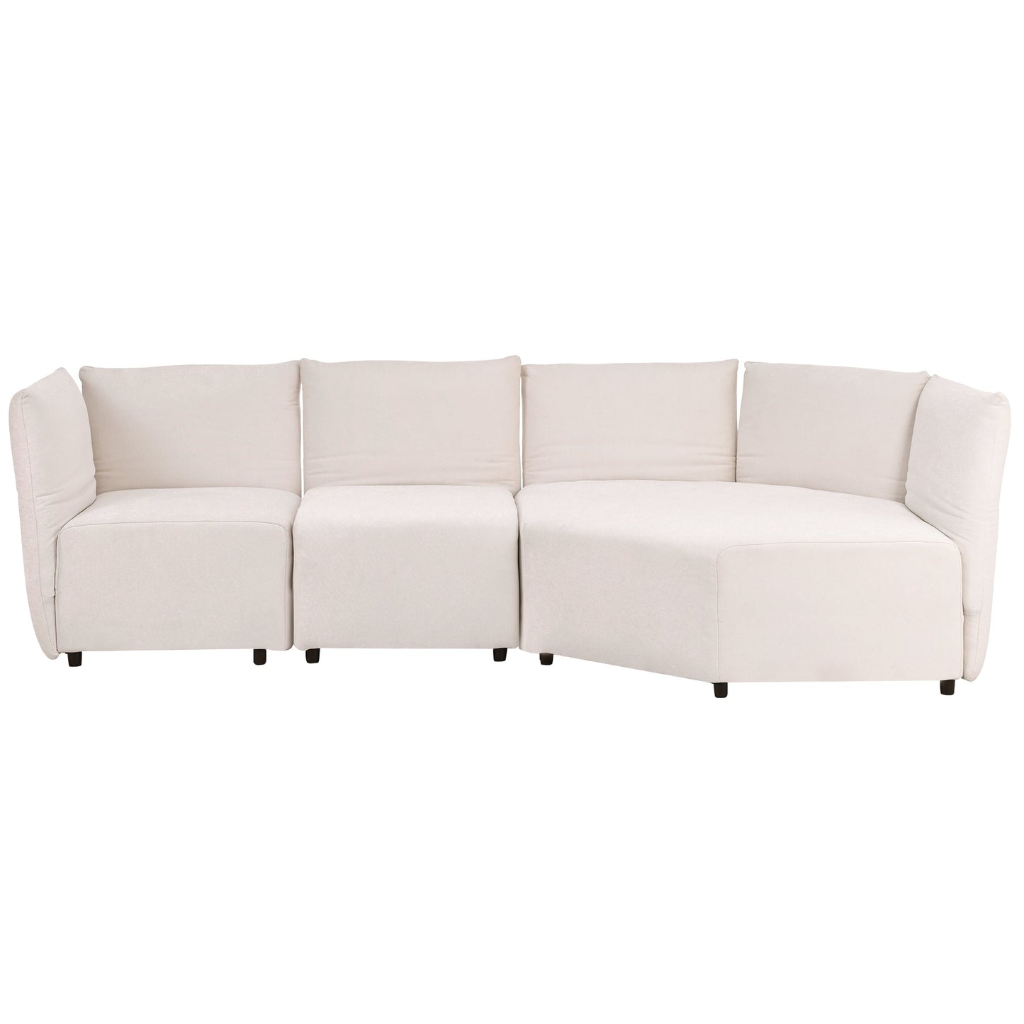 Stylish Sofa Set with Polyester Upholstery with Adjustable Back with