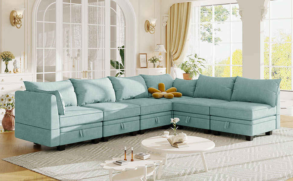 Modern Large U-Shape Modular Sectional Sofa, Convertible Sofa Bed with