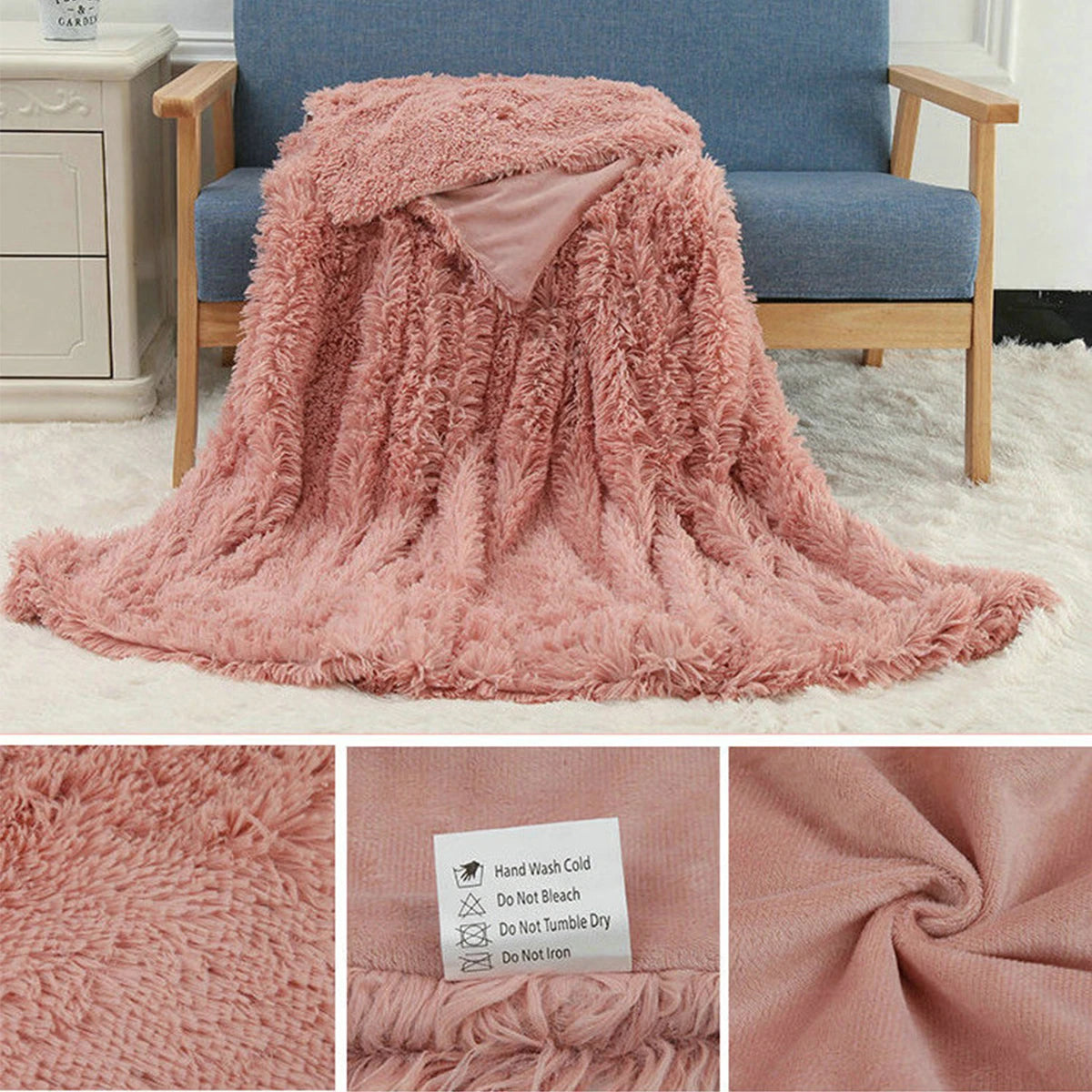 160X200Cm/130X160Cm MECO Large Luxury Shaggy Blankets with Heart Carpet Faux Fur Long Pile Throw Sofa Bed Soft Warm Blanket Shaggy Fluffy Rug