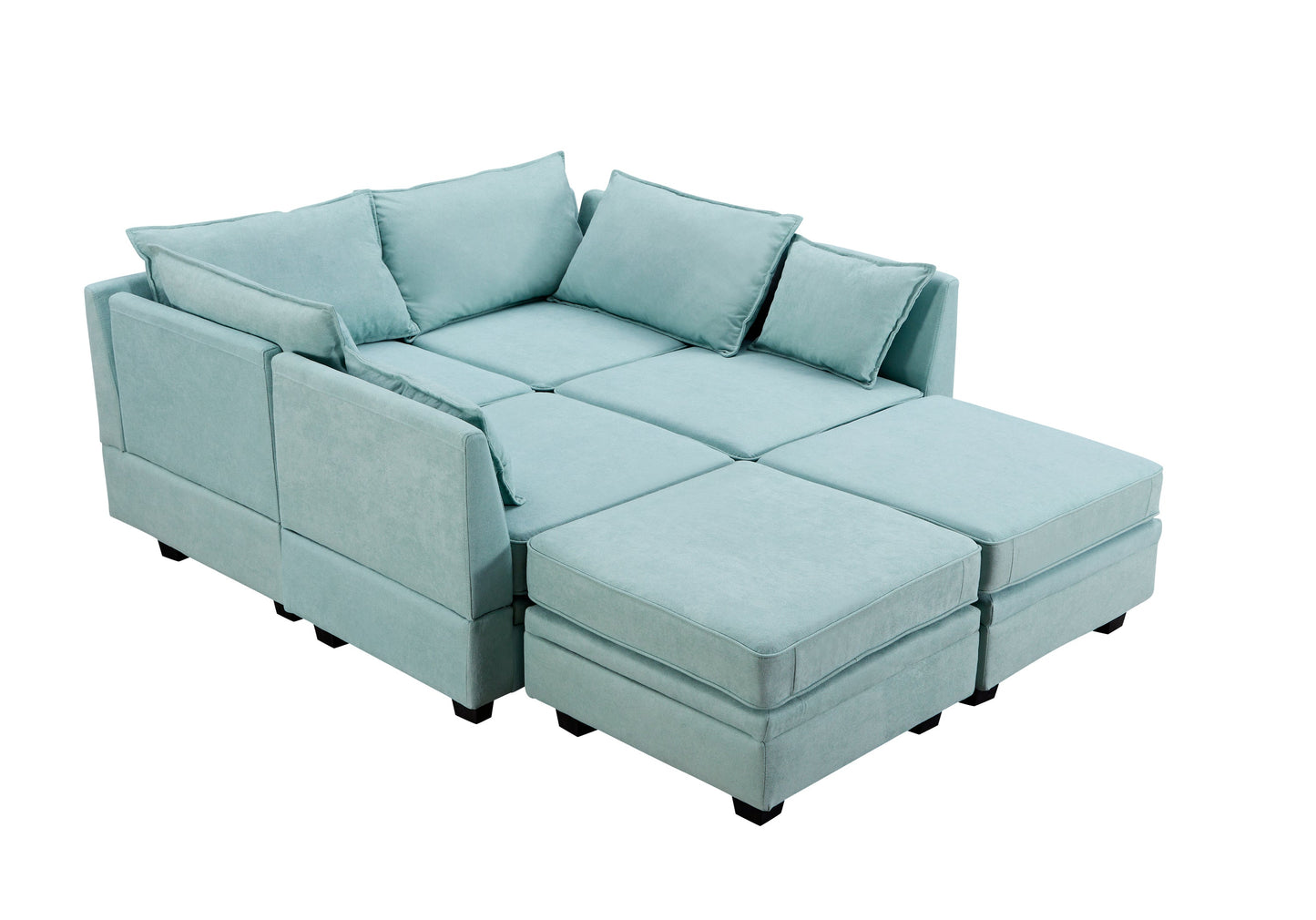 Modern Large U-Shape Modular Sectional Sofa,  Convertible Sofa Bed