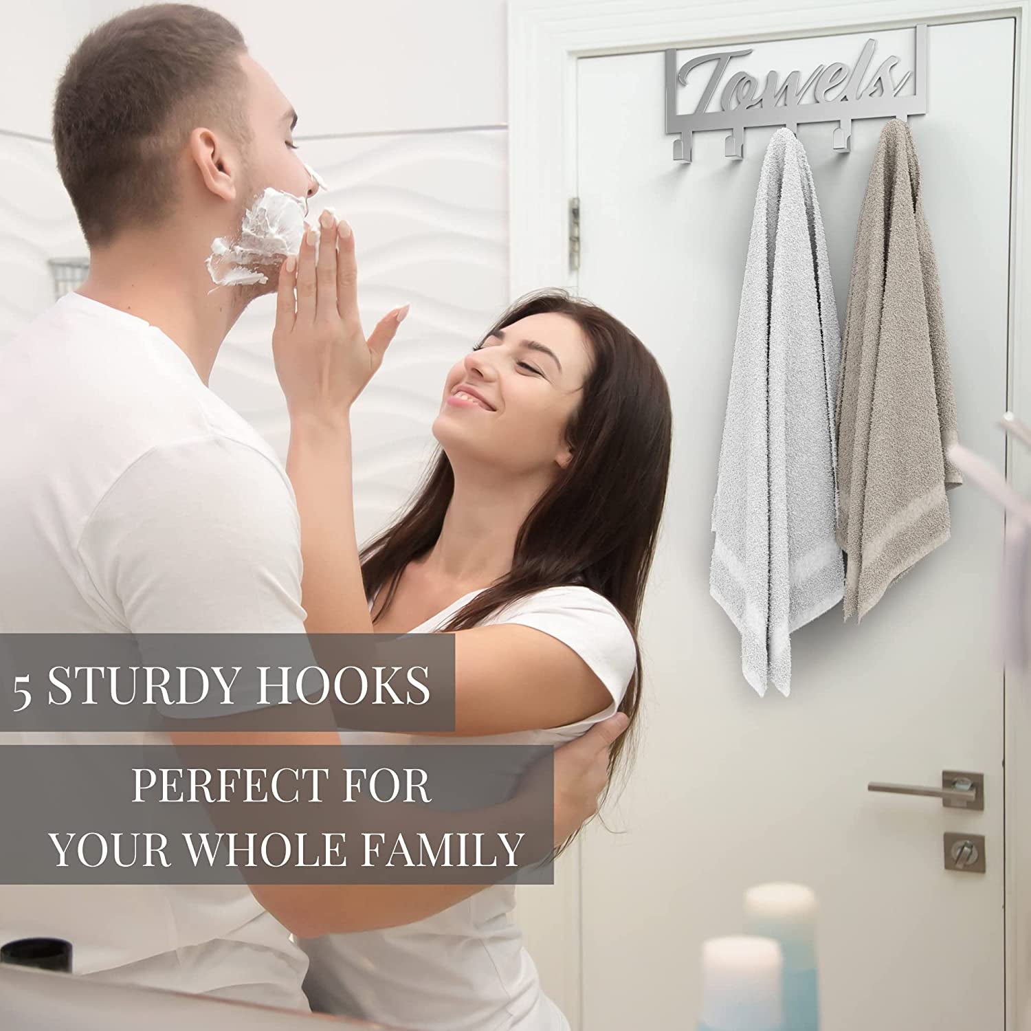 Aesthetic over the Door Towel Rack for Your Bathroom – Space Saving and Convenient Towel Holder with Sturdy Hooks – the Perfect Addition to Your Bathroom Decor