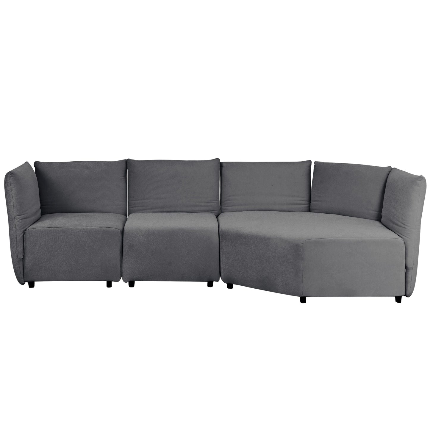 Stylish Sofa Set with Polyester Upholstery with Adjustable Back with