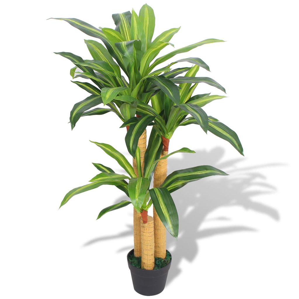 Artificial Dracaena Plant with Pot 35.4" Green