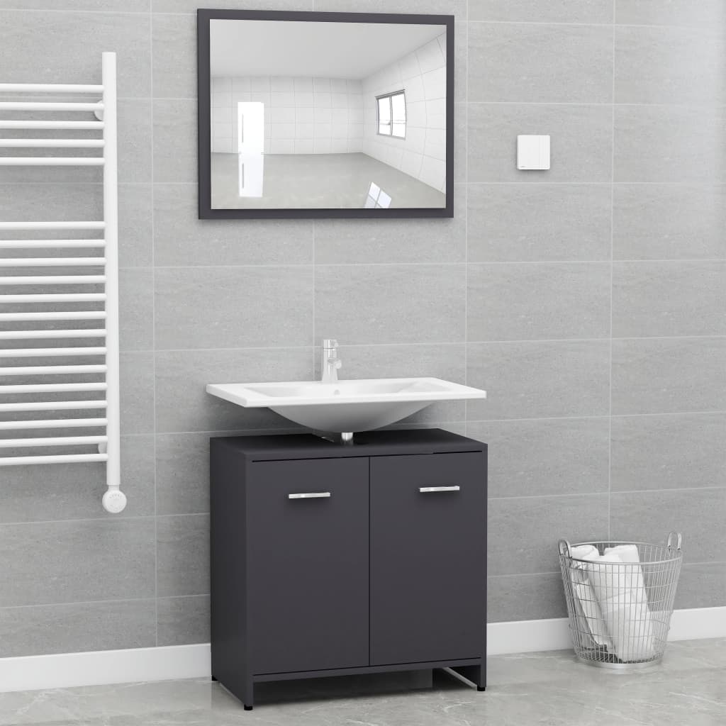 Bathroom Furniture Set White Chipboard