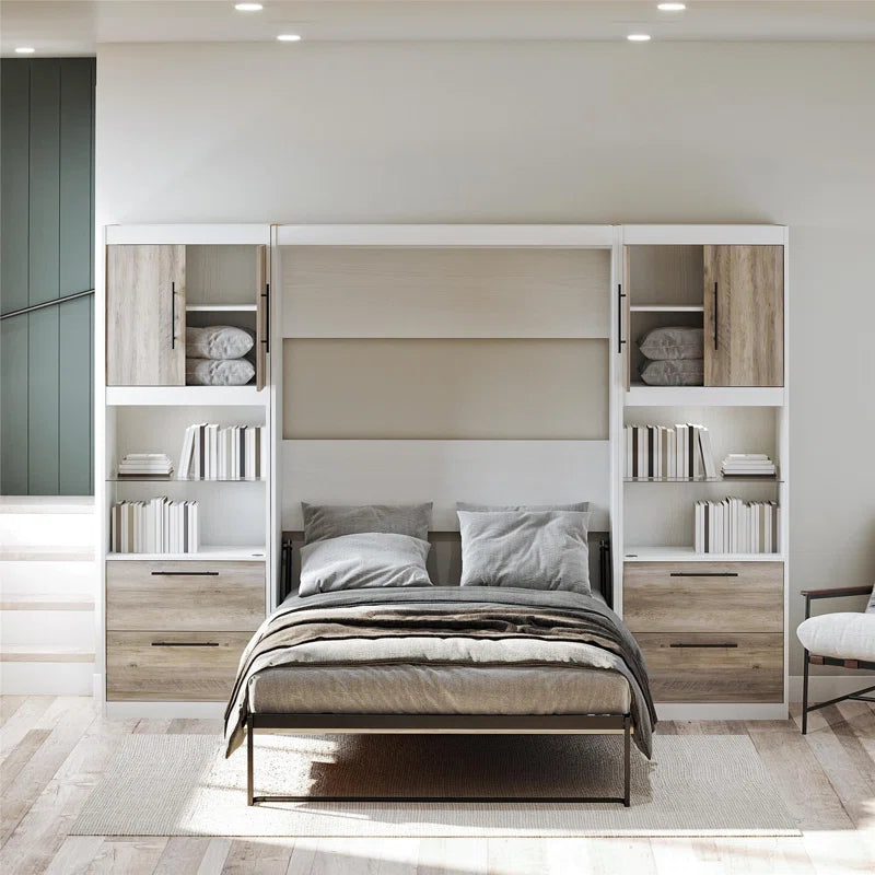 Tapaktuan Murphy Bed with Side Storage Cabinets