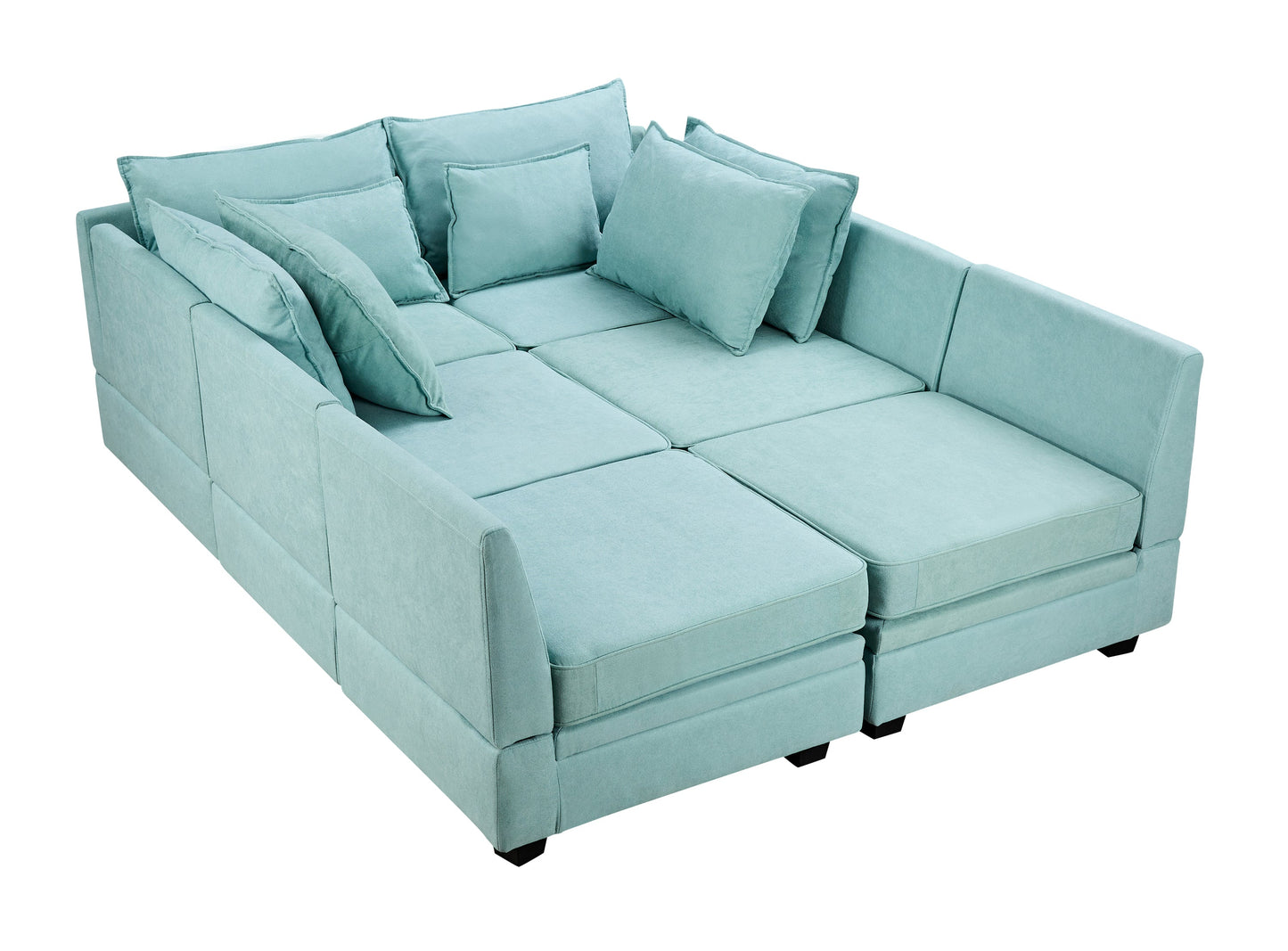 Modern Large U-Shape Modular Sectional Sofa, Convertible Sofa Bed with