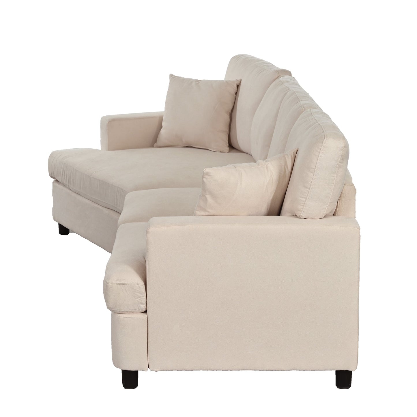 3 Seat Streamlined Sofa with Removable Back and Seat Cushions and 2