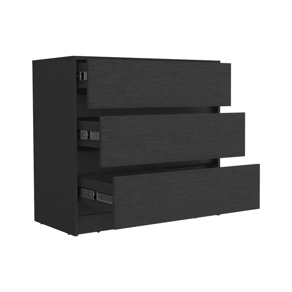 Milford 2 Piece Bedroom Set, Nightstand + Dresser, Black Wengue Finish