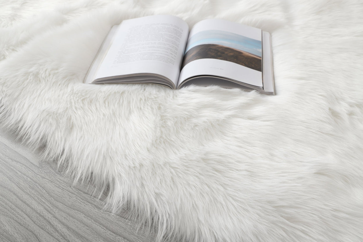 Cozy Ultra Soft Fluffy Faux Fur White Area Rug