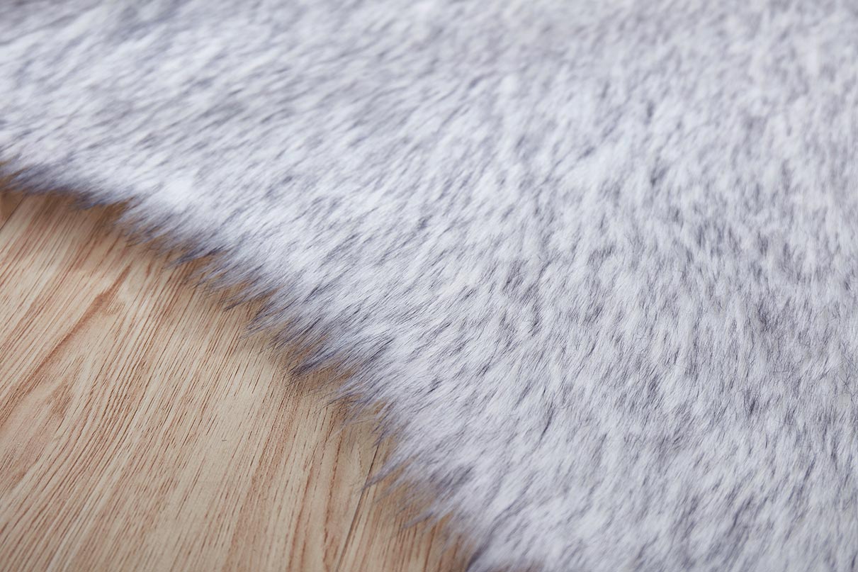 Luxury Dark Grey Faux Fur Decorative Rug 32" x 71"