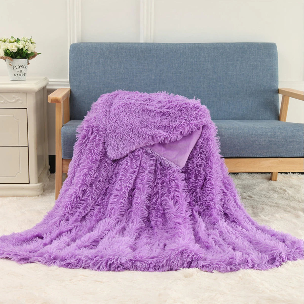 160X200Cm/130X160Cm MECO Large Luxury Shaggy Blankets with Heart Carpet Faux Fur Long Pile Throw Sofa Bed Soft Warm Blanket Shaggy Fluffy Rug