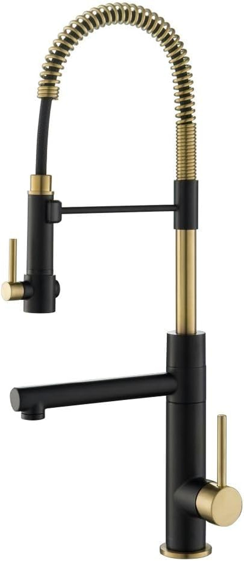 Artec Pro (1 St Gen) Commercial Style Pre-Rinse Single Handle Kitchen Faucet (No Pull Down) with Pot Filler in Spot Free Antique Champagne Bronze/Matte Black, KPF-1603SFACBMB