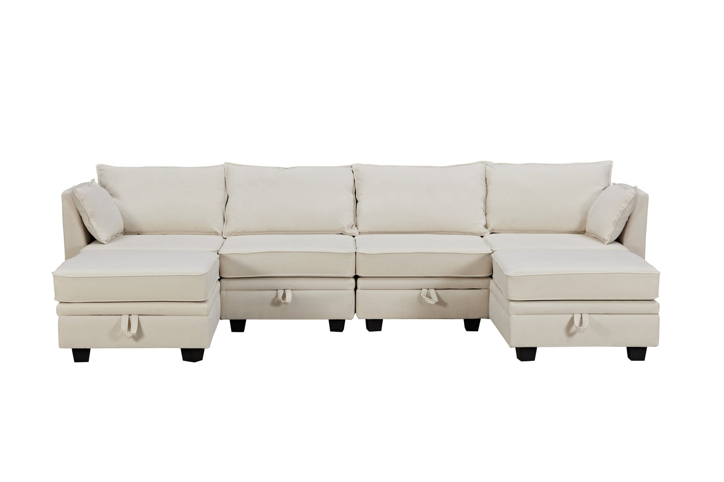 Modern Large U-Shape Modular Sectional Sofa,  Convertible Sofa Bed