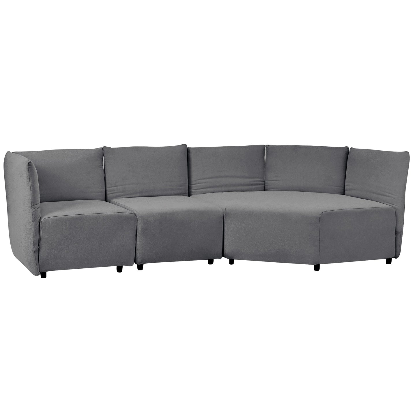 Stylish Sofa Set with Polyester Upholstery with Adjustable Back with