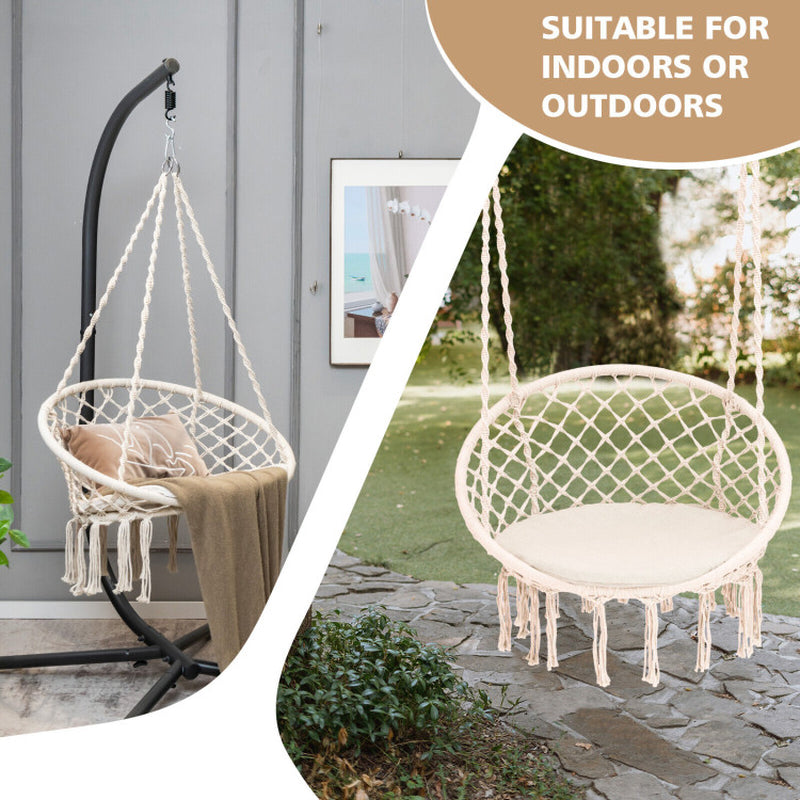 Cushioned Hammock Swing Chair with Hanging Kit