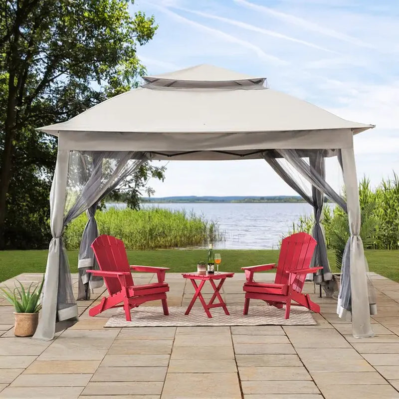 11 Ft. W X 11 Ft. D Steel Pop-Up Gazebo Waterproof for Outdoor Patio Garden Lounge Leisure Furniture