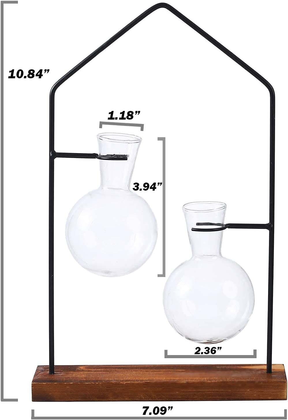 Propagation Stations for Indoor Plants, Plant Propagation Station for Hydroponic Plant, Terrarium Propagation with Bulb Vase for Air Plants,Propogation Planters Glass Bulb Vase for Office House Decor