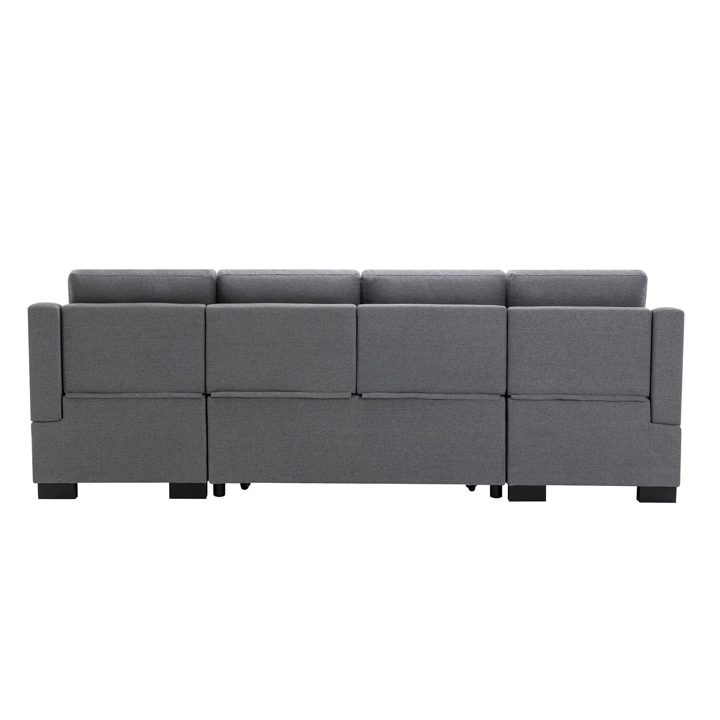 Upholstery Sleeper Sectional Sofa with Double Storage Spaces, 2