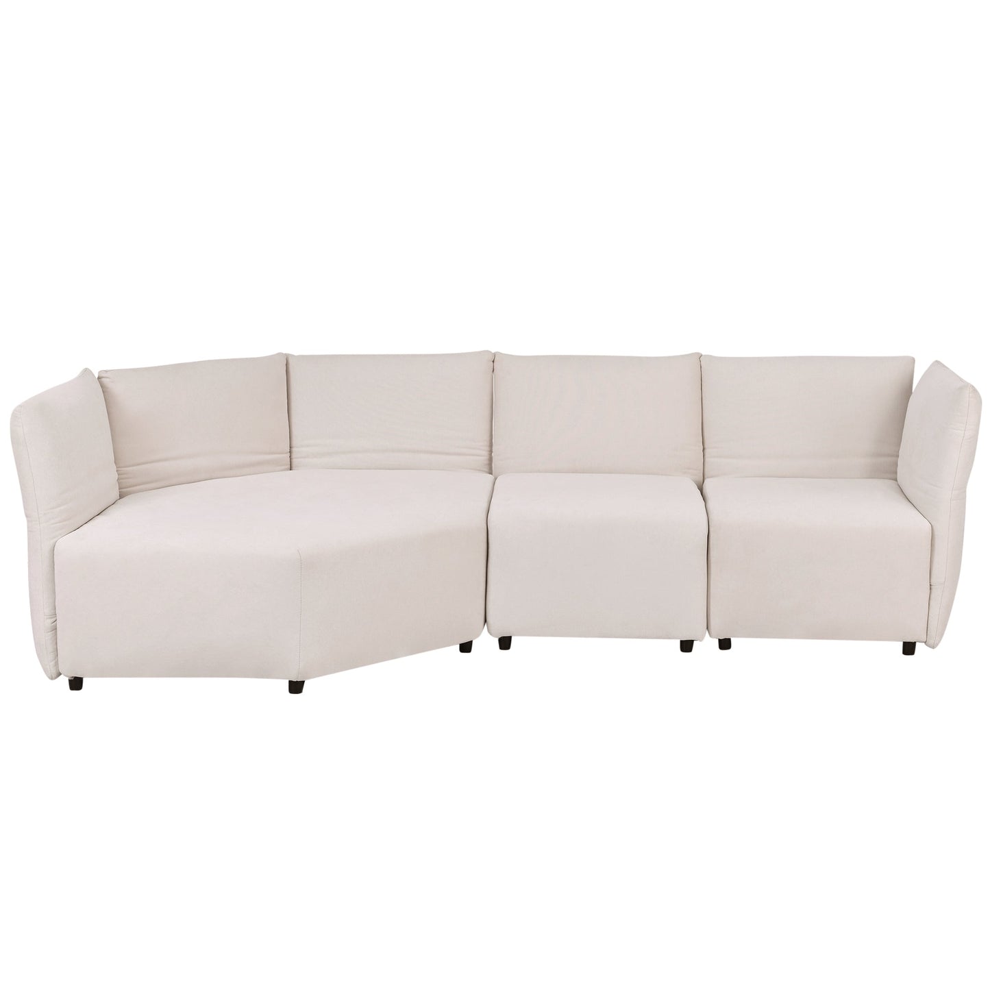 Stylish Sofa Set with Polyester Upholstery with Adjustable Back with