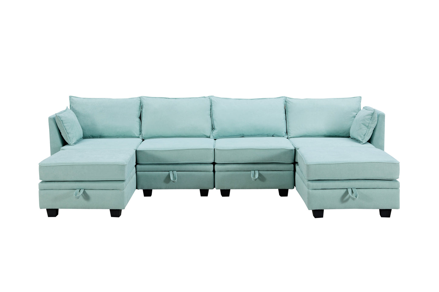 Modern Large U-Shape Modular Sectional Sofa,  Convertible Sofa Bed