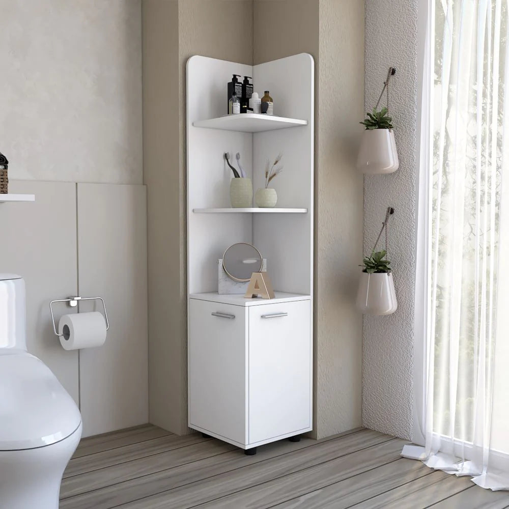 Freestanding Cabinet Kairatu, One Drawer, White Finish