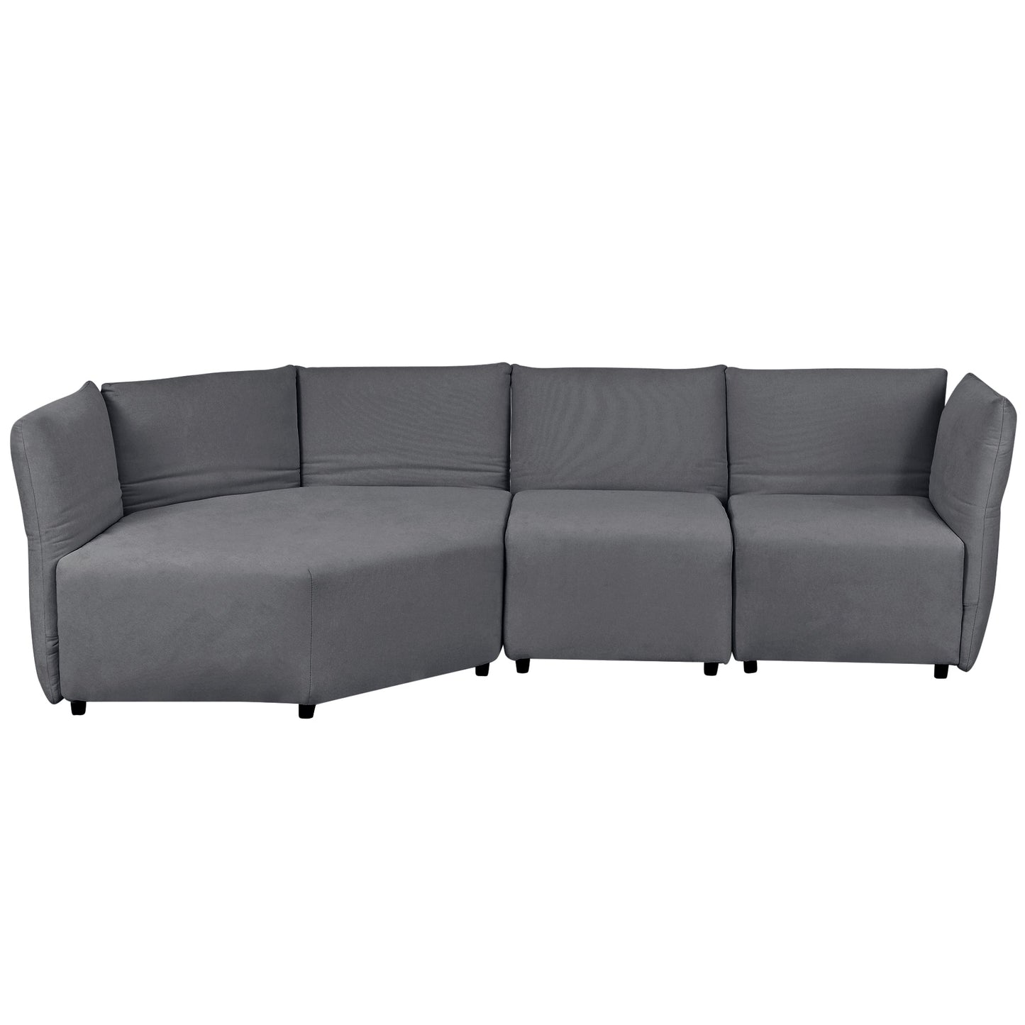 Stylish Sofa Set with Polyester Upholstery with Adjustable Back with